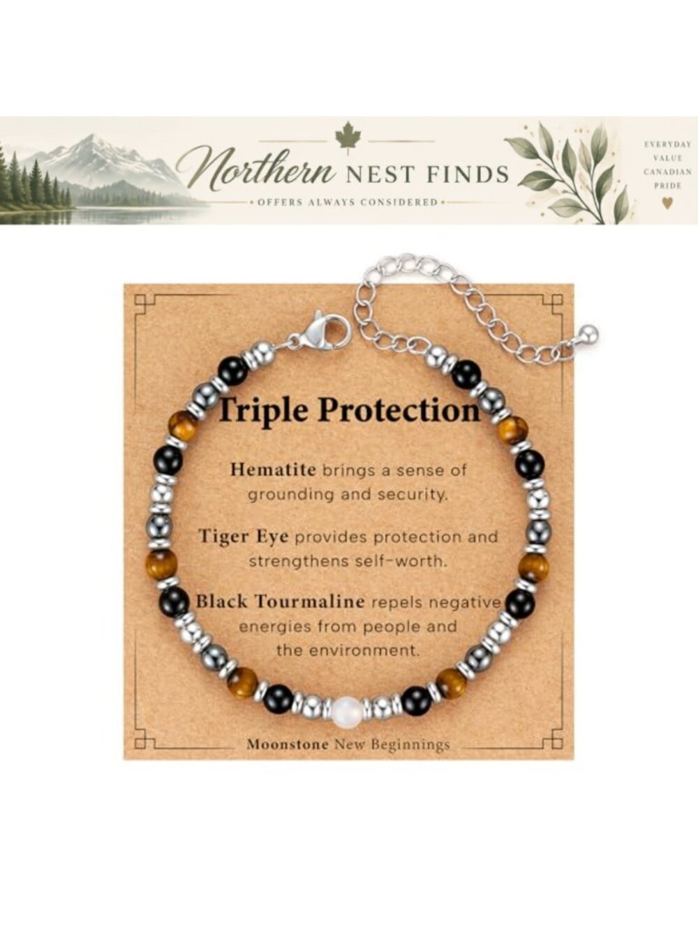 Natural Crystal Beaded Bracelet Adjustable 6.5-8.5 in Healing 7 Chakras